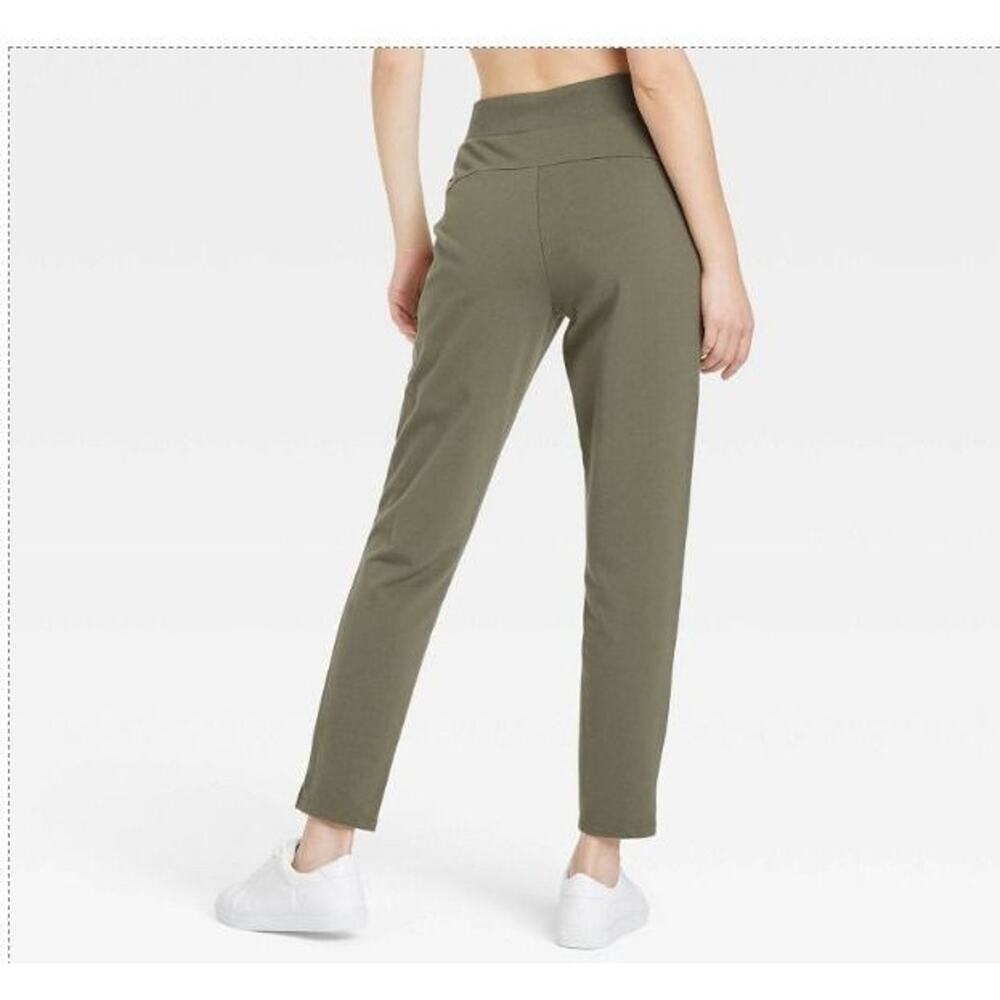 Women's Large (32-36" Waist) High-Rise French Terry Butter Wash Tapered Pants